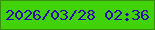 文字の大きさ：3、枠の色：388e0f、背景の色：41d20a、文字の色：280bad 無料ブログパーツのブログ時計