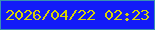文字の大きさ：4、枠の色：3890b3、背景の色：121bf8、文字の色：d7d205 無料ブログパーツのブログ時計