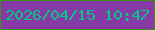 文字の大きさ：4、枠の色：389310、背景の色：853aa6、文字の色：06c885 無料ブログパーツのブログ時計