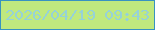 文字の大きさ：3、枠の色：3893c1、背景の色：c0e97e、文字の色：96d2d7 無料ブログパーツのブログ時計