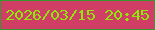 文字の大きさ：4、枠の色：38982e、背景の色：d03d65、文字の色：8ee90b 無料ブログパーツのブログ時計