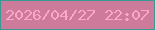 文字の大きさ：1、枠の色：389a91、背景の色：cd7b9b、文字の色：fda6c8 無料ブログパーツのブログ時計