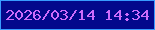 文字の大きさ：1、枠の色：389bff、背景の色：03088c、文字の色：cd6cfb 無料ブログパーツのブログ時計