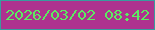 文字の大きさ：1、枠の色：389c9e、背景の色：ae328f、文字の色：5ceb61 無料ブログパーツのブログ時計