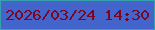 文字の大きさ：4、枠の色：389fad、背景の色：4365cb、文字の色：7c0520 無料ブログパーツのブログ時計