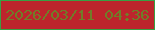 文字の大きさ：1、枠の色：38a043、背景の色：bd252c、文字の色：707d28 無料ブログパーツのブログ時計