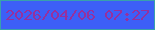 文字の大きさ：5、枠の色：38a1ac、背景の色：3d5ff7、文字の色：97309d 無料ブログパーツのブログ時計