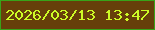 文字の大きさ：4、枠の色：38a319、背景の色：663f0a、文字の色：cdfb26 無料ブログパーツのブログ時計