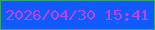 文字の大きさ：5、枠の色：38a568、背景の色：105afb、文字の色：bb45ea 無料ブログパーツのブログ時計