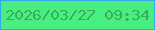 文字の大きさ：1、枠の色：38a5ef、背景の色：48ee82、文字の色：38ae5a 無料ブログパーツのブログ時計