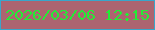 文字の大きさ：5、枠の色：38a6ca、背景の色：ac6470、文字の色：23ed35 無料ブログパーツのブログ時計
