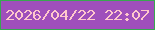 文字の大きさ：4、枠の色：38a750、背景の色：9f4fbb、文字の色：ffc8cc 無料ブログパーツのブログ時計