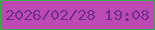 文字の大きさ：3、枠の色：38ae49、背景の色：bc4ab2、文字の色：6c2e8f 無料ブログパーツのブログ時計