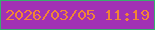 文字の大きさ：3、枠の色：38ae6e、背景の色：a131b4、文字の色：f18535 無料ブログパーツのブログ時計