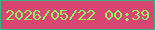 文字の大きさ：1、枠の色：38b184、背景の色：d84772、文字の色：96ec64 無料ブログパーツのブログ時計