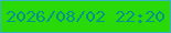 文字の大きさ：4、枠の色：38b3bf、背景の色：2ada08、文字の色：04948f 無料ブログパーツのブログ時計