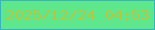 文字の大きさ：3、枠の色：38b4bc、背景の色：5fe78e、文字の色：b4c73e 無料ブログパーツのブログ時計
