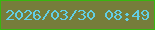 文字の大きさ：3、枠の色：38b610、背景の色：767d3b、文字の色：62cee7 無料ブログパーツのブログ時計