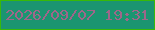 文字の大きさ：1、枠の色：38b909、背景の色：1b9571、文字の色：9f668a 無料ブログパーツのブログ時計