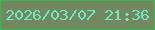 文字の大きさ：3、枠の色：38b94f、背景の色：718860、文字の色：72e8c0 無料ブログパーツのブログ時計