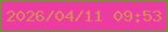 文字の大きさ：1、枠の色：38bb05、背景の色：ec3ba1、文字の色：d88a59 無料ブログパーツのブログ時計