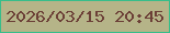 文字の大きさ：3、枠の色：38bd8a、背景の色：b5b488、文字の色：6c4037 無料ブログパーツのブログ時計