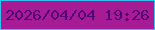 文字の大きさ：4、枠の色：38bef4、背景の色：a71b94、文字の色：500277 無料ブログパーツのブログ時計