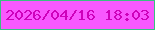 文字の大きさ：3、枠の色：38c080、背景の色：f858fe、文字の色：ce01bb 無料ブログパーツのブログ時計