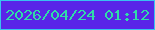 文字の大きさ：4、枠の色：38c2f0、背景の色：5925e8、文字の色：30dca8 無料ブログパーツのブログ時計
