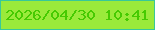 文字の大きさ：4、枠の色：38c899、背景の色：9aea3b、文字の色：46ca02 無料ブログパーツのブログ時計