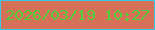 文字の大きさ：3、枠の色：38c9e9、背景の色：d77058、文字の色：52ce39 無料ブログパーツのブログ時計