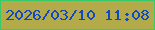 文字の大きさ：3、枠の色：38ca69、背景の色：b3ab4a、文字の色：104ac3 無料ブログパーツのブログ時計