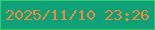文字の大きさ：4、枠の色：38ca6a、背景の色：0ea077、文字の色：ef8a3d 無料ブログパーツのブログ時計