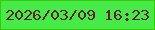 文字の大きさ：3、枠の色：38cb01、背景の色：46ea49、文字の色：61212e 無料ブログパーツのブログ時計