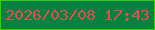 文字の大きさ：3、枠の色：38cd06、背景の色：068142、文字の色：e64d51 無料ブログパーツのブログ時計