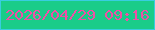文字の大きさ：1、枠の色：38cde0、背景の色：1acc89、文字の色：f150a6 無料ブログパーツのブログ時計