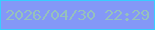 文字の大きさ：4、枠の色：38cdff、背景の色：8498f7、文字の色：96c1bc 無料ブログパーツのブログ時計