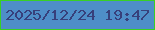 文字の大きさ：3、枠の色：38d025、背景の色：4e8ec8、文字の色：37407b 無料ブログパーツのブログ時計