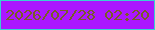 文字の大きさ：1、枠の色：38d0d2、背景の色：ab16ff、文字の色：795d26 無料ブログパーツのブログ時計