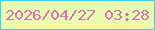 文字の大きさ：5、枠の色：38d4f2、背景の色：e8fbae、文字の色：d173b6 無料ブログパーツのブログ時計