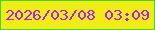 文字の大きさ：5、枠の色：38d82e、背景の色：f1ed13、文字の色：aa22f5 無料ブログパーツのブログ時計