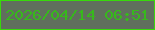 文字の大きさ：2、枠の色：38d90b、背景の色：606f5d、文字の色：37b81c 無料ブログパーツのブログ時計
