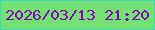 文字の大きさ：1、枠の色：38d9b8、背景の色：75e174、文字の色：8809b7 無料ブログパーツのブログ時計