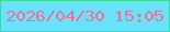 文字の大きさ：1、枠の色：38da9d、背景の色：69e3fd、文字の色：f16f93 無料ブログパーツのブログ時計