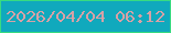 文字の大きさ：2、枠の色：38db81、背景の色：10a9bd、文字の色：d7a1a6 無料ブログパーツのブログ時計