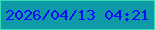 文字の大きさ：3、枠の色：38dbb8、背景の色：0e9aa7、文字の色：070cfc 無料ブログパーツのブログ時計