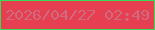 文字の大きさ：1、枠の色：38dd55、背景の色：e63f51、文字の色：cf6b7c 無料ブログパーツのブログ時計