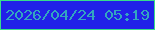 文字の大きさ：5、枠の色：38dd8a、背景の色：2121e8、文字の色：33a6c0 無料ブログパーツのブログ時計
