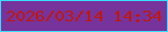 文字の大きさ：3、枠の色：38ddfc、背景の色：77339c、文字の色：bd180f 無料ブログパーツのブログ時計