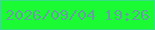 文字の大きさ：2、枠の色：38de84、背景の色：1bfb34、文字の色：62a19c 無料ブログパーツのブログ時計
